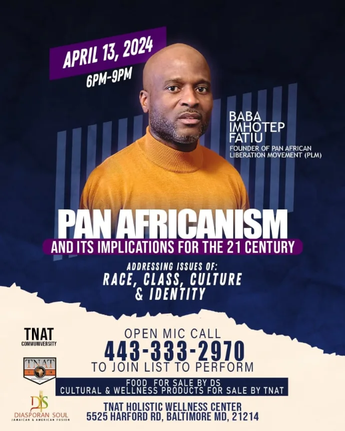 April 13, 2024: Baba Imhotep Fatiu on Pan Africanism and its Implications for the 21st Century at Temple of New African Thought in Baltimore
